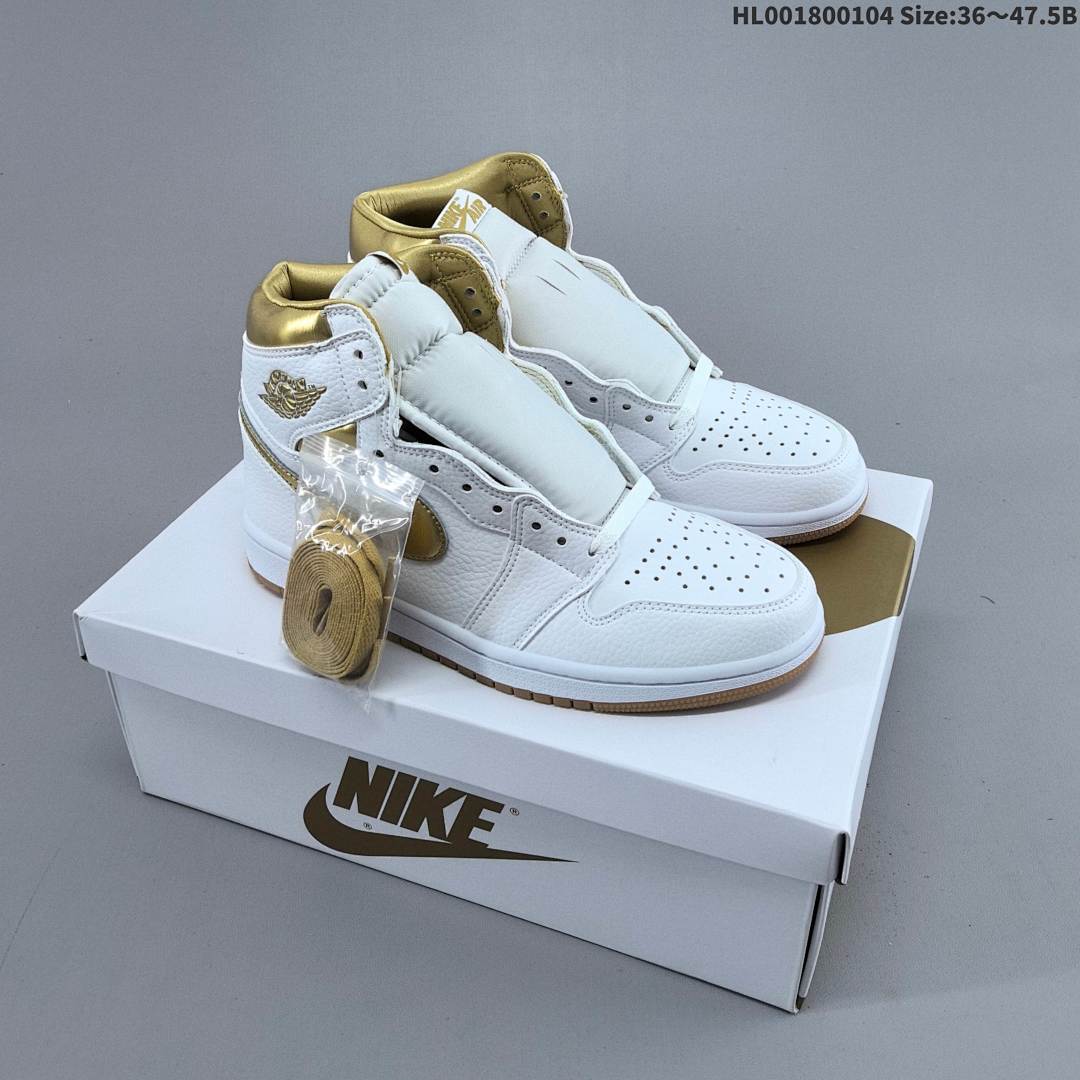 Air Jordan 1 High OG "White and Gold" AJ1 1 aj1 1