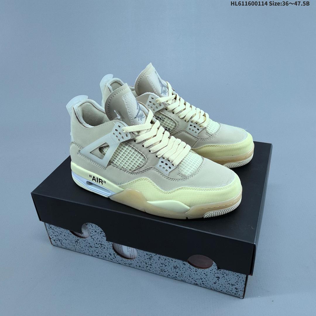 Off-White™ x Air Jordan 4 Retro "Cream Sail OW" AJ4 4 aj4 4
