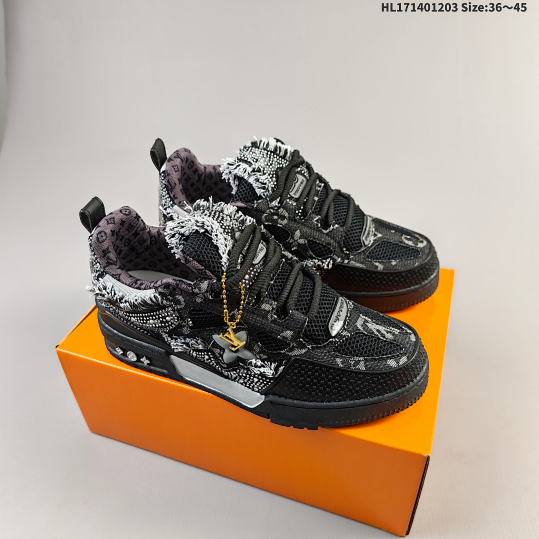 LV Louis Vuitton Trainer Sneaker Low HL171401203 Size 45 - foto 2