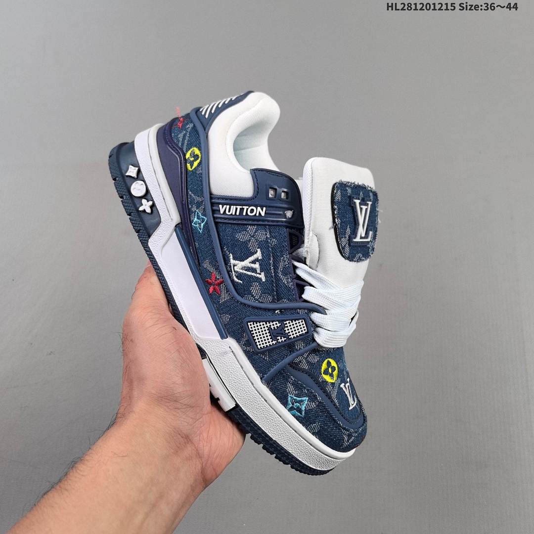 Louis Vuitton Trainer Sneaker Low LV ID Size 44 - foto 8