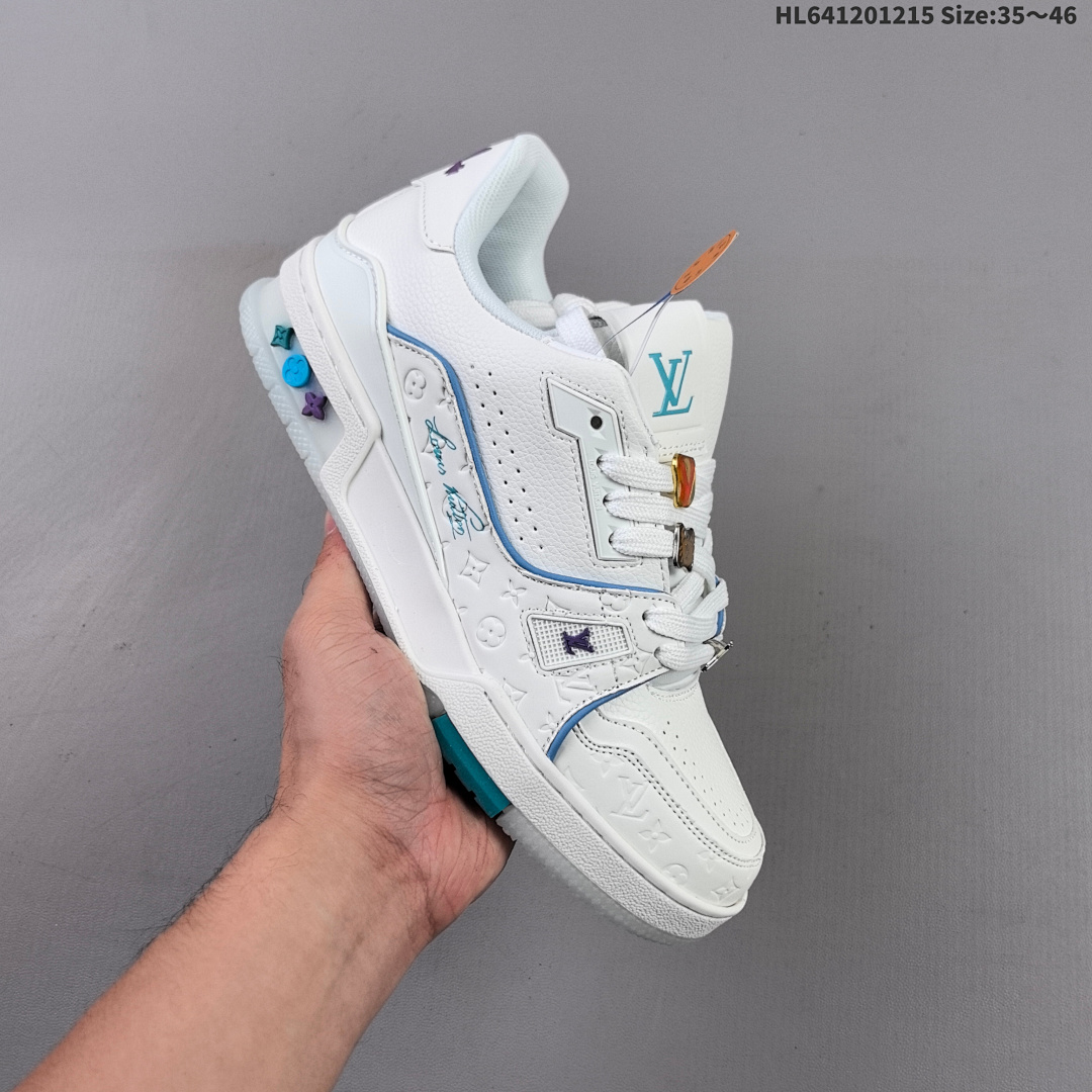 Louis Vuitton Trainer Sneaker Low LV ID Size 46 - foto 5