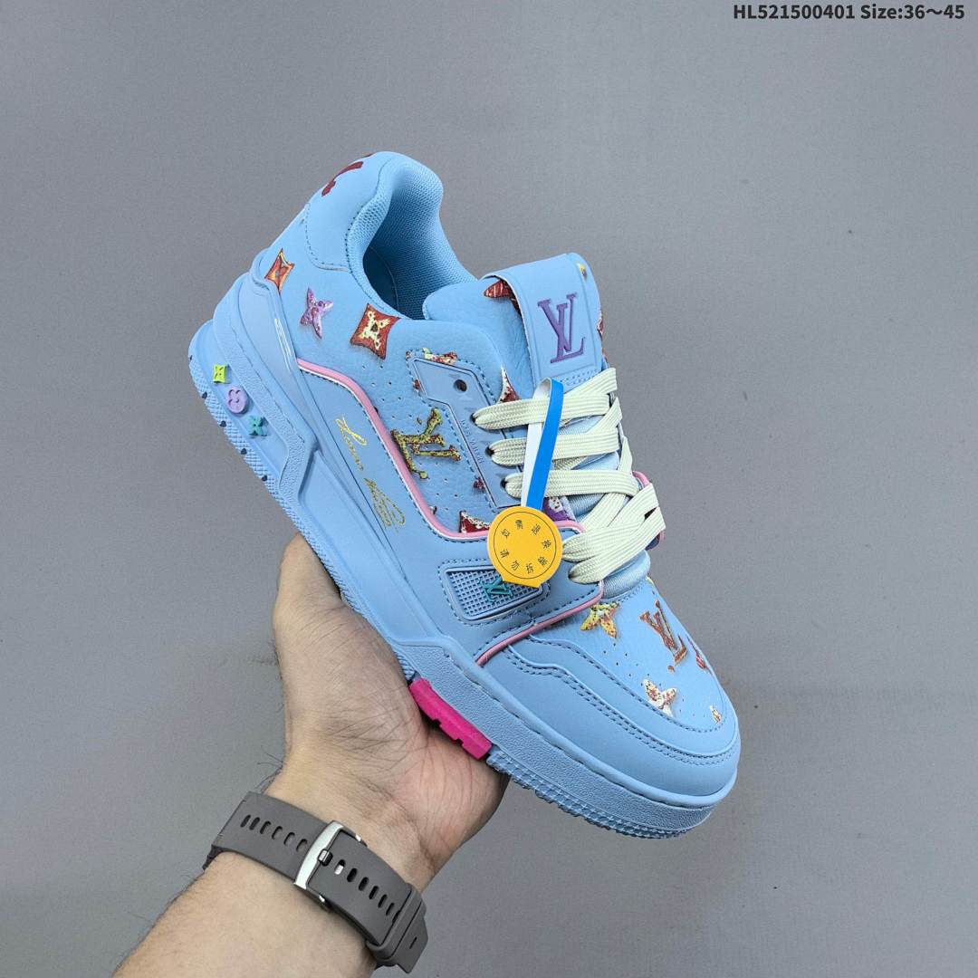 Louis Vuitton Trainer Sneaker Low LV ID Size 45 - foto 3