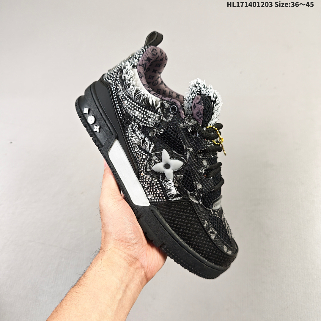 LV Louis Vuitton Trainer Sneaker Low HL171401203 Size 45 - foto 6